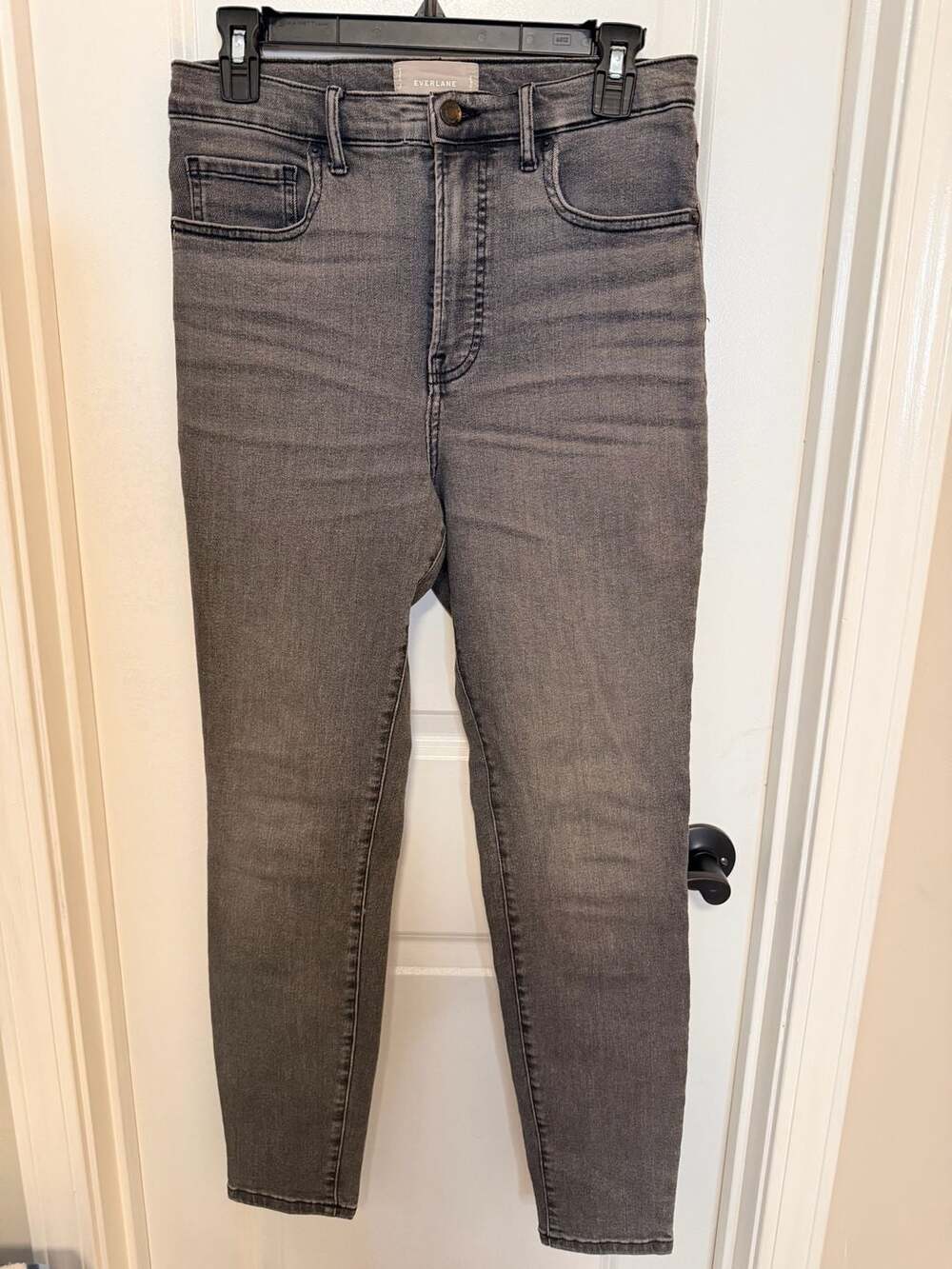 Everlane High Rise Skinny Jeans Size 30 Regular Gray Cotton Blend